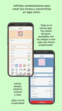 Infinitas combinaciones: letras, emojis, stickers y colores