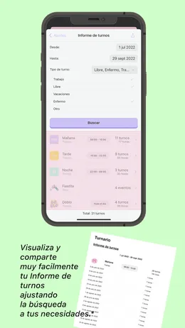Informe de turnos por tipo y rango de fechas